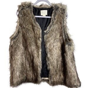 NWOT Evy's Tree The Ivy Faux Fur Vest Size XL Brown Y2K